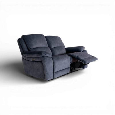 Belagio Blue 2 Seater Power Recliner Sofa