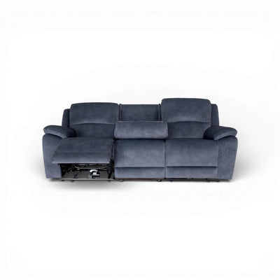 Belagio Blue 3 Seater Power Recliner Sofa