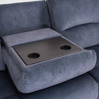 Belagio Blue 3 Seater Power Recliner Sofa