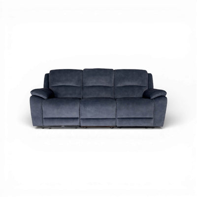 Belagio Blue 3 Seater Power Recliner Sofa