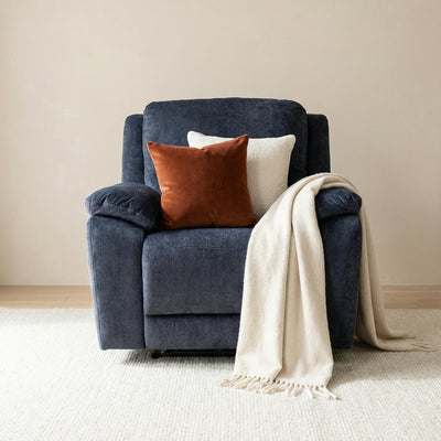 Belagio Blue Power Recliner Armchair