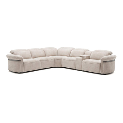 Bicester Beige Power Corner Recliner Sofa with Console