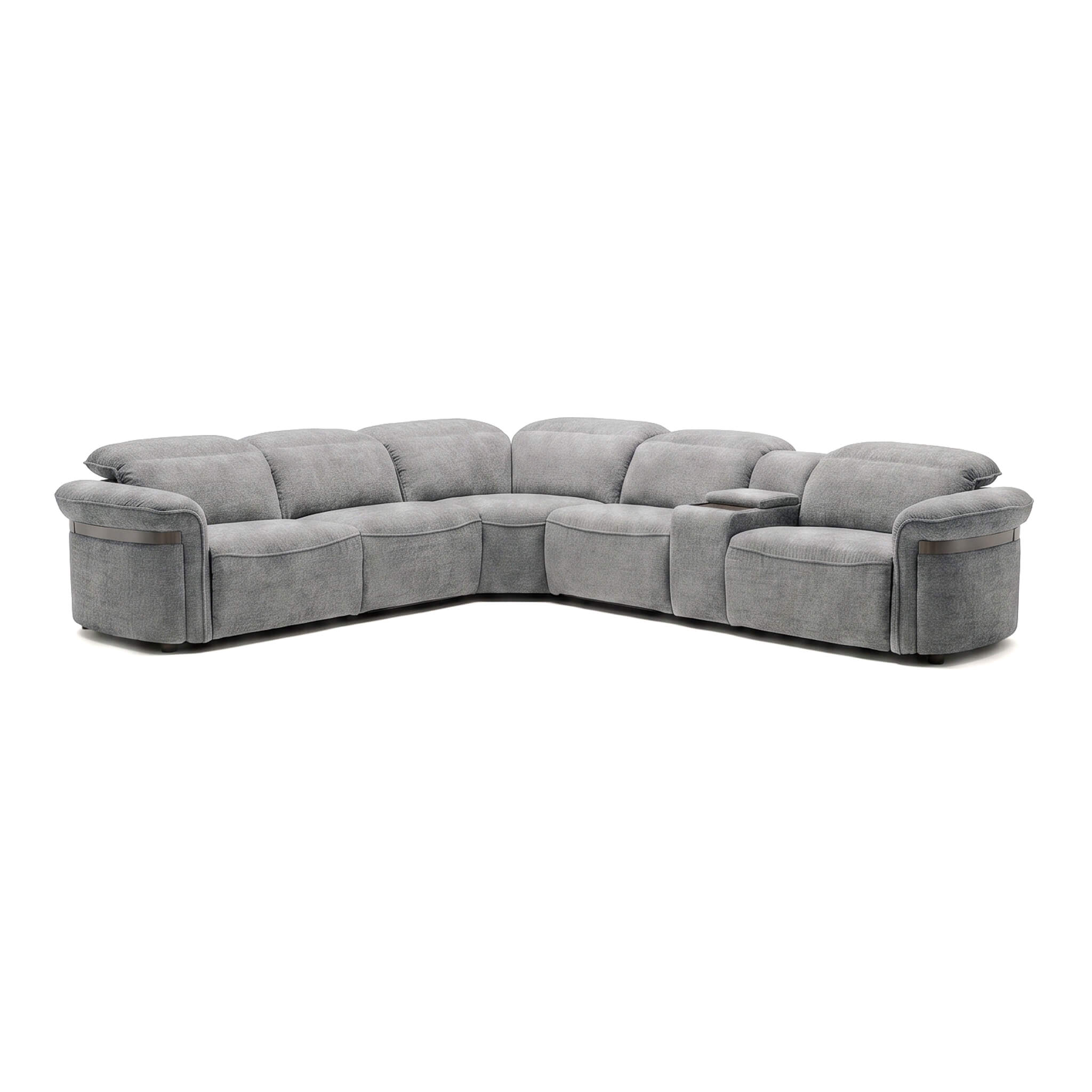 Bicester Grey Power Corner Recliner Sofa with Console