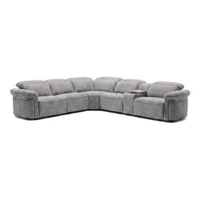 Bicester Grey Power Corner Recliner Sofa with Console