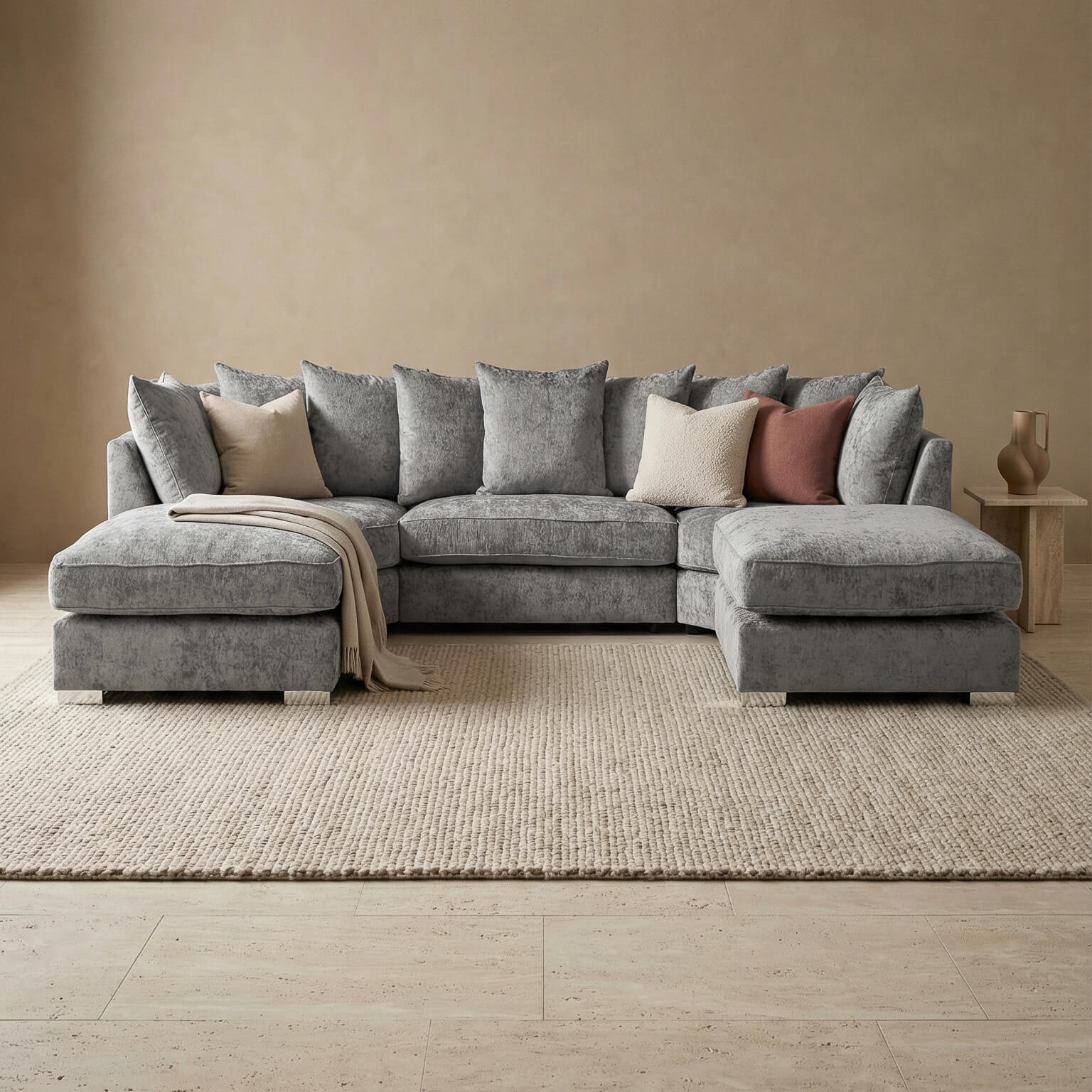 Bishop Grey U Shape Corner Sofa