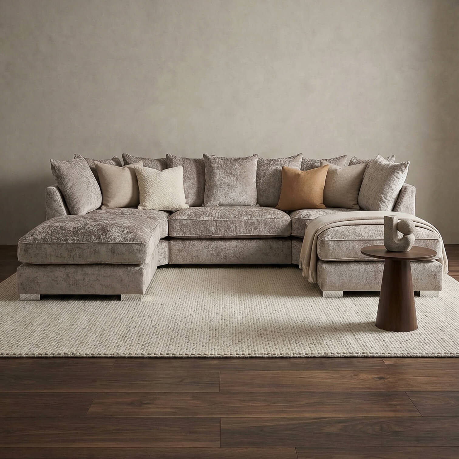 Bishop Beige U Shape Corner Sofa