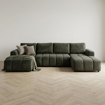 Bromley Green U Shape Corner Sofa