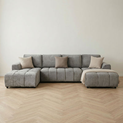 Bromley Grey U Shape Corner Sofa