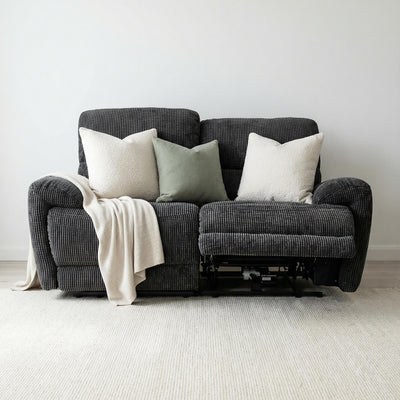 Cairo Black 2 Seater Power Recliner Sofa