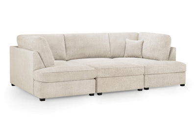 Carmelle Boucle Beige U Shape Corner Sofa