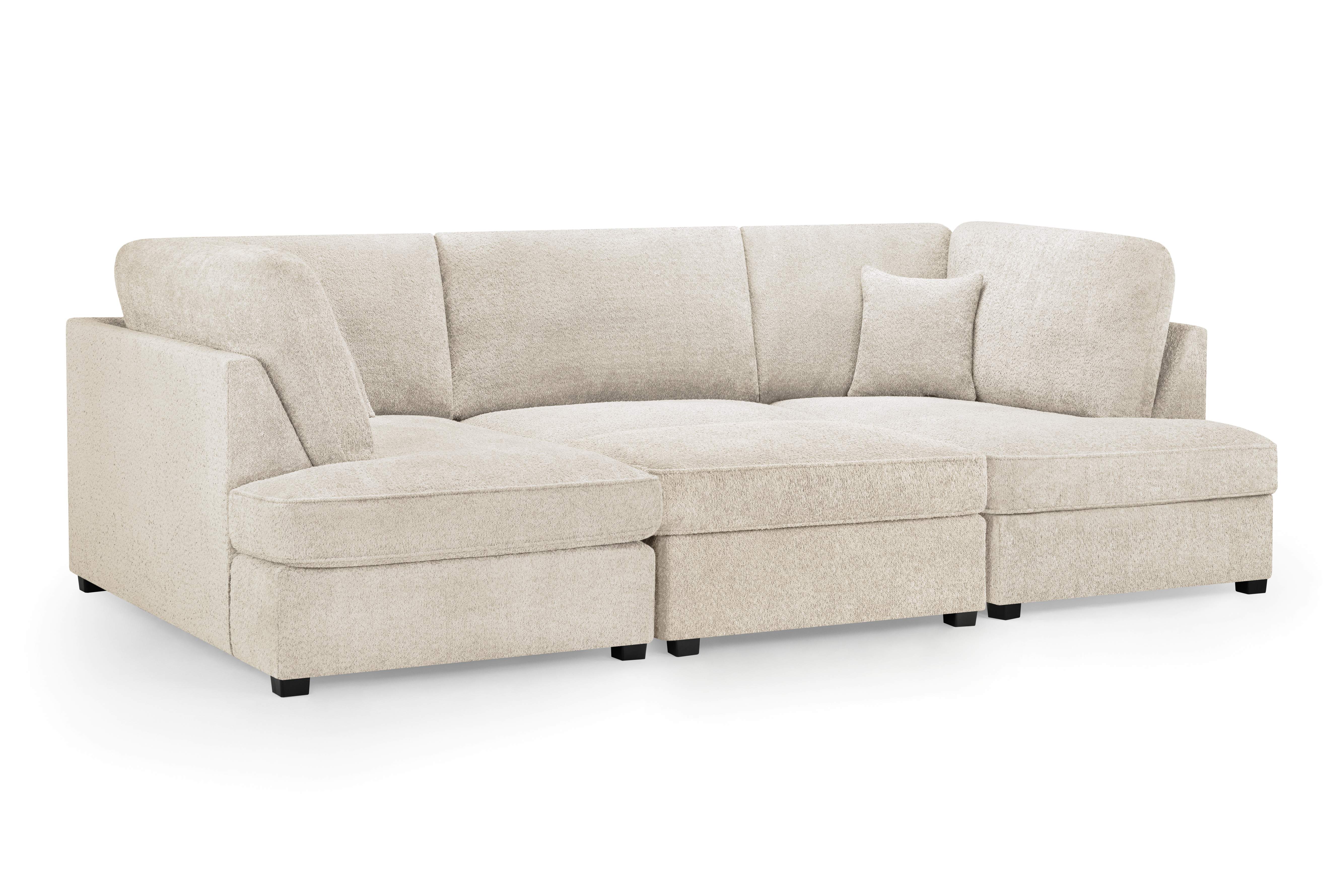 Carmelle Boucle Beige U Shape Corner Sofa