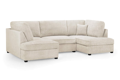 Carmelle Boucle Beige U Shape Corner Sofa