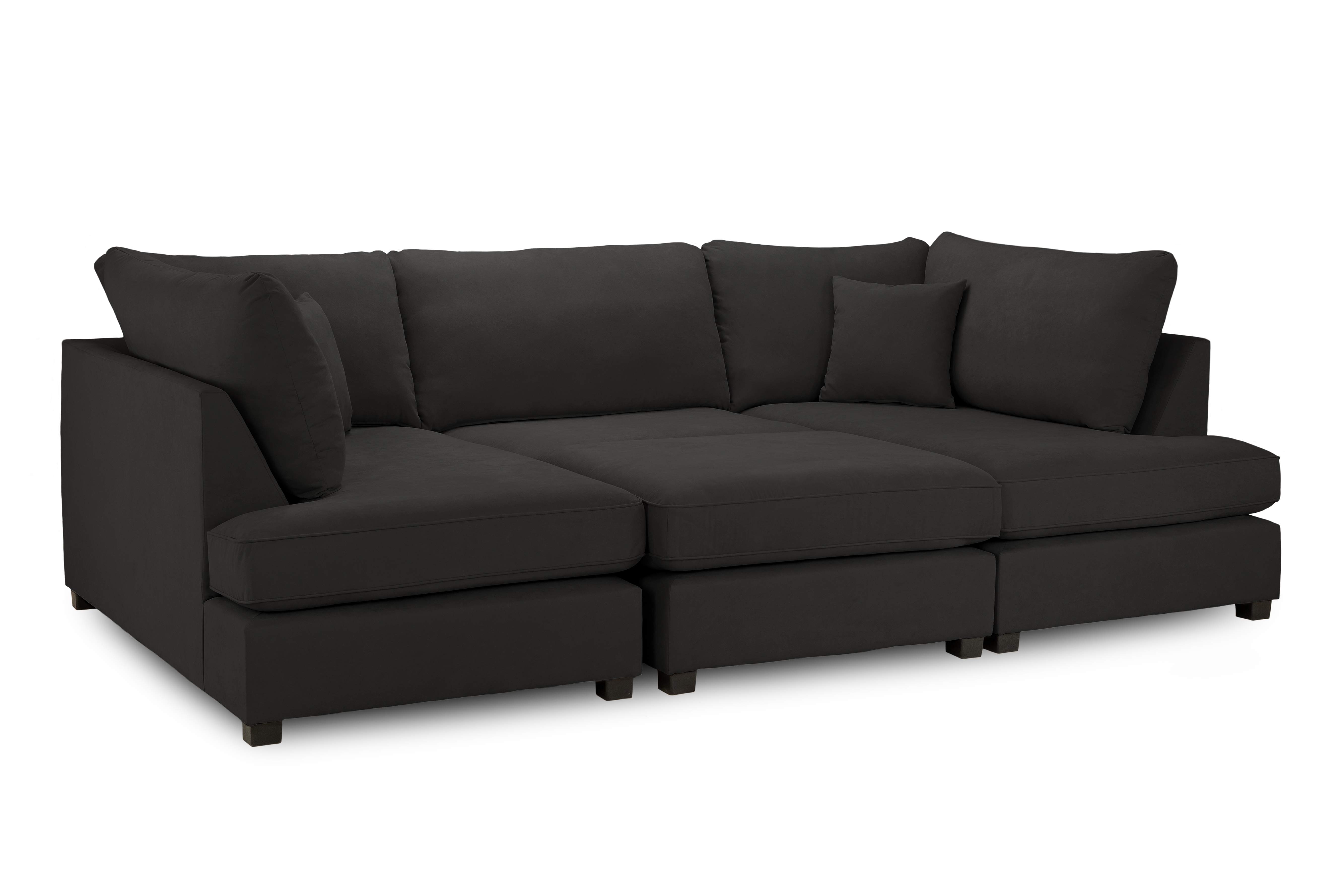 Carmelle Black U Shape Corner Sofa