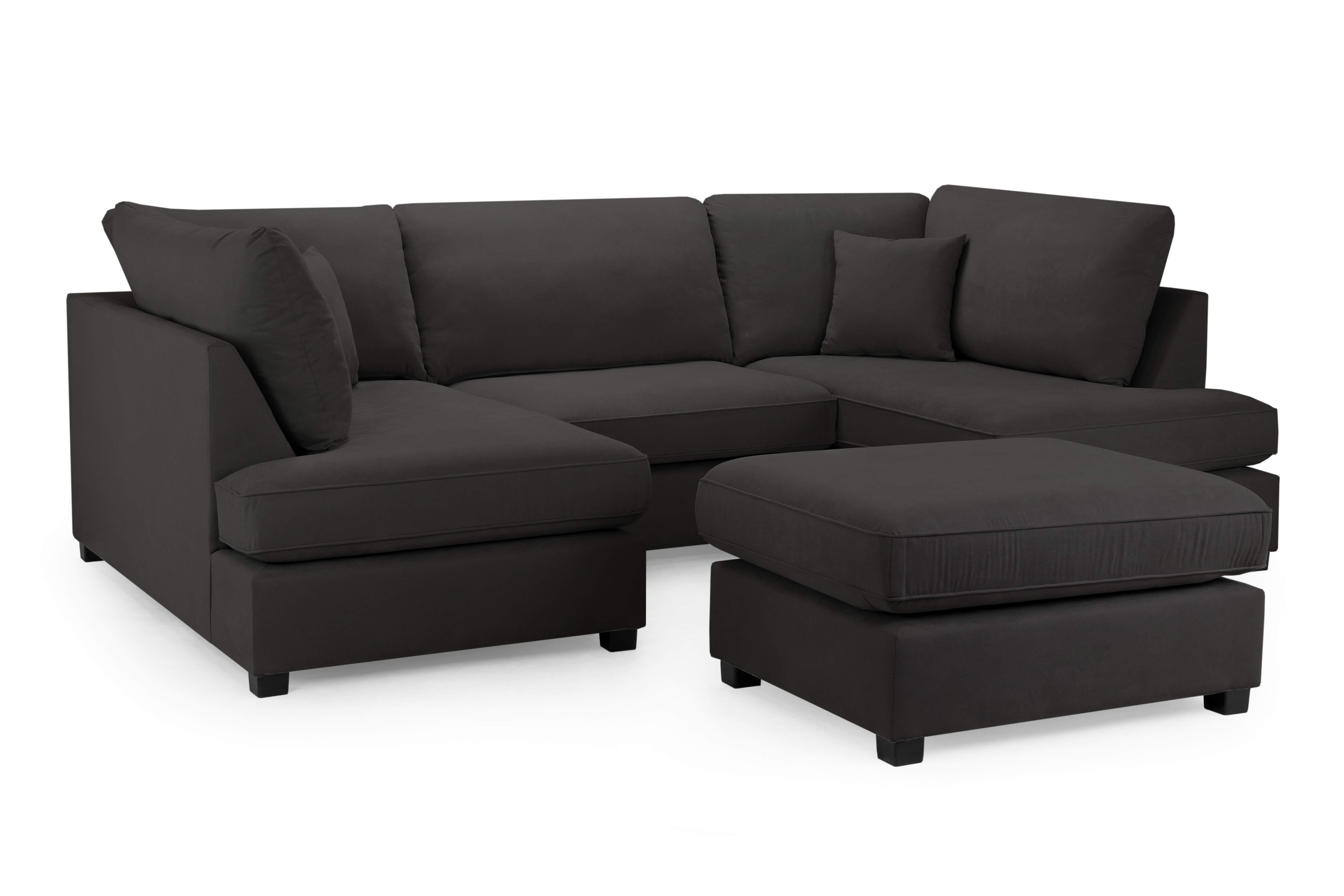 Carmelle Black U Shape Corner Sofa