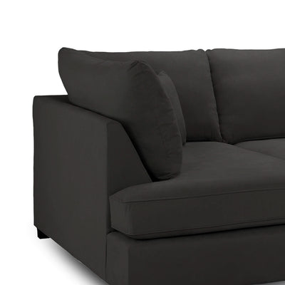 Carmelle Black U Shape Corner Sofa