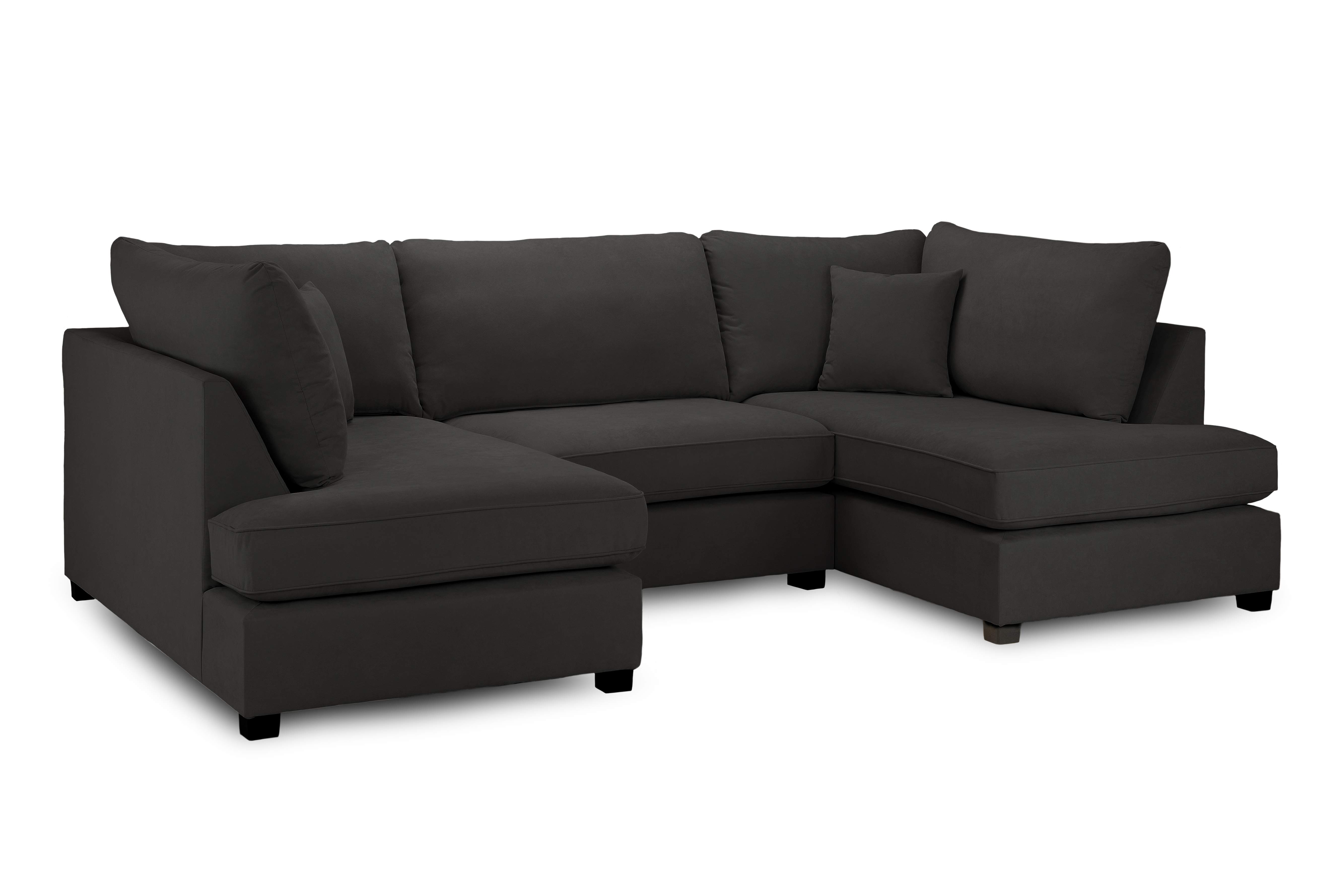 Carmelle Black U Shape Corner Sofa