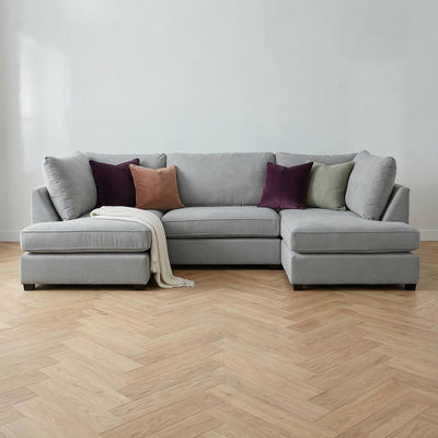 Carmelle Grey U Shape Corner Sofa