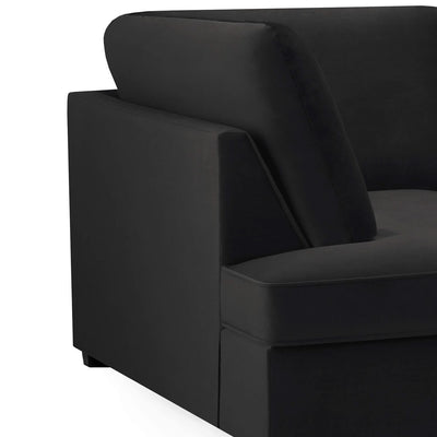Carmelle Velvet Black U Shape Corner Sofa