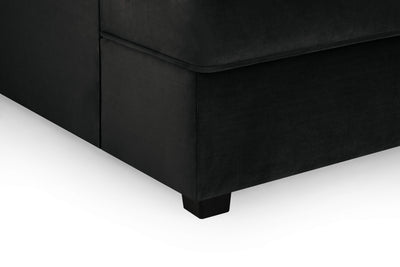 Carmelle Velvet Black U Shape Corner Sofa