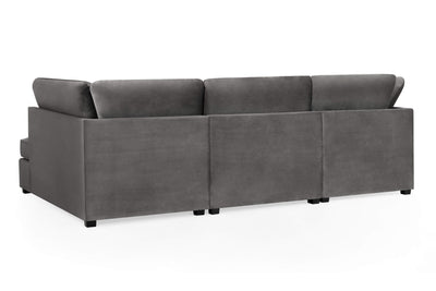 Carmelle Velvet Grey U Shape Corner Sofa