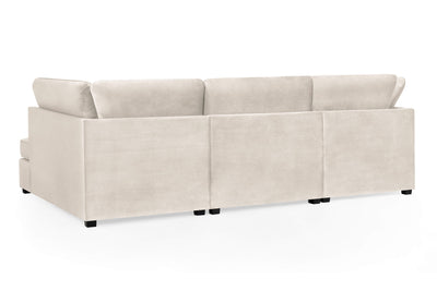 Carmelle Velvet Beige U Shape Corner Sofa