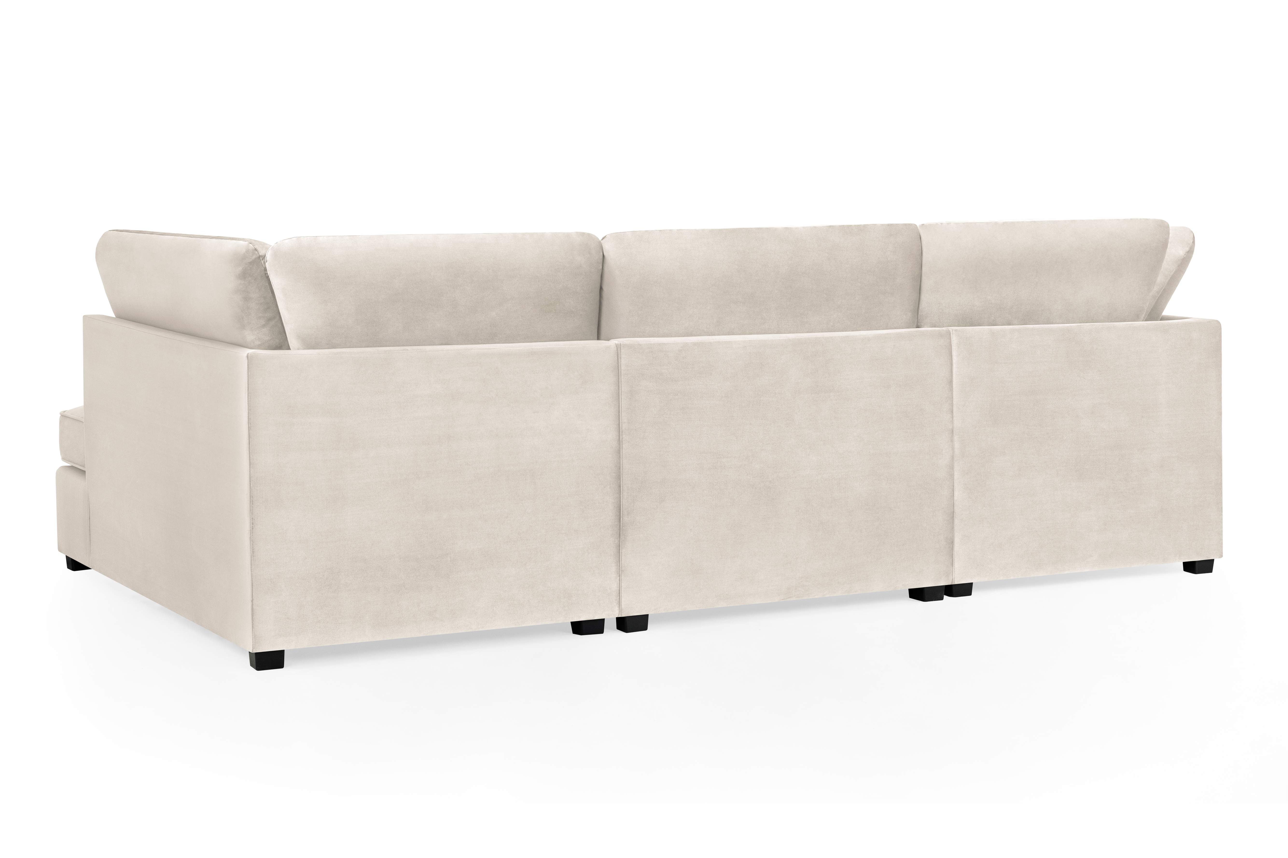 Carmelle Velvet Beige U Shape Corner Sofa