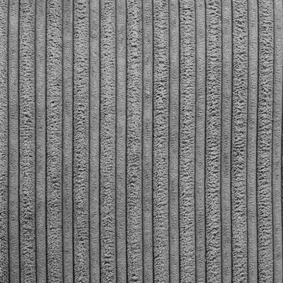 Close-up of textured gray fabric with a ribbed pattern