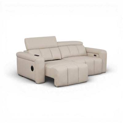 Dallas Beige 3 Seater Power Slider Sofa