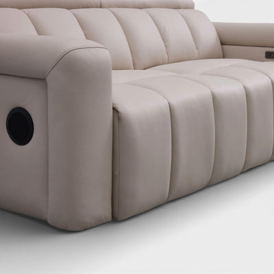Dallas Beige 3 Seater Power Slider Sofa