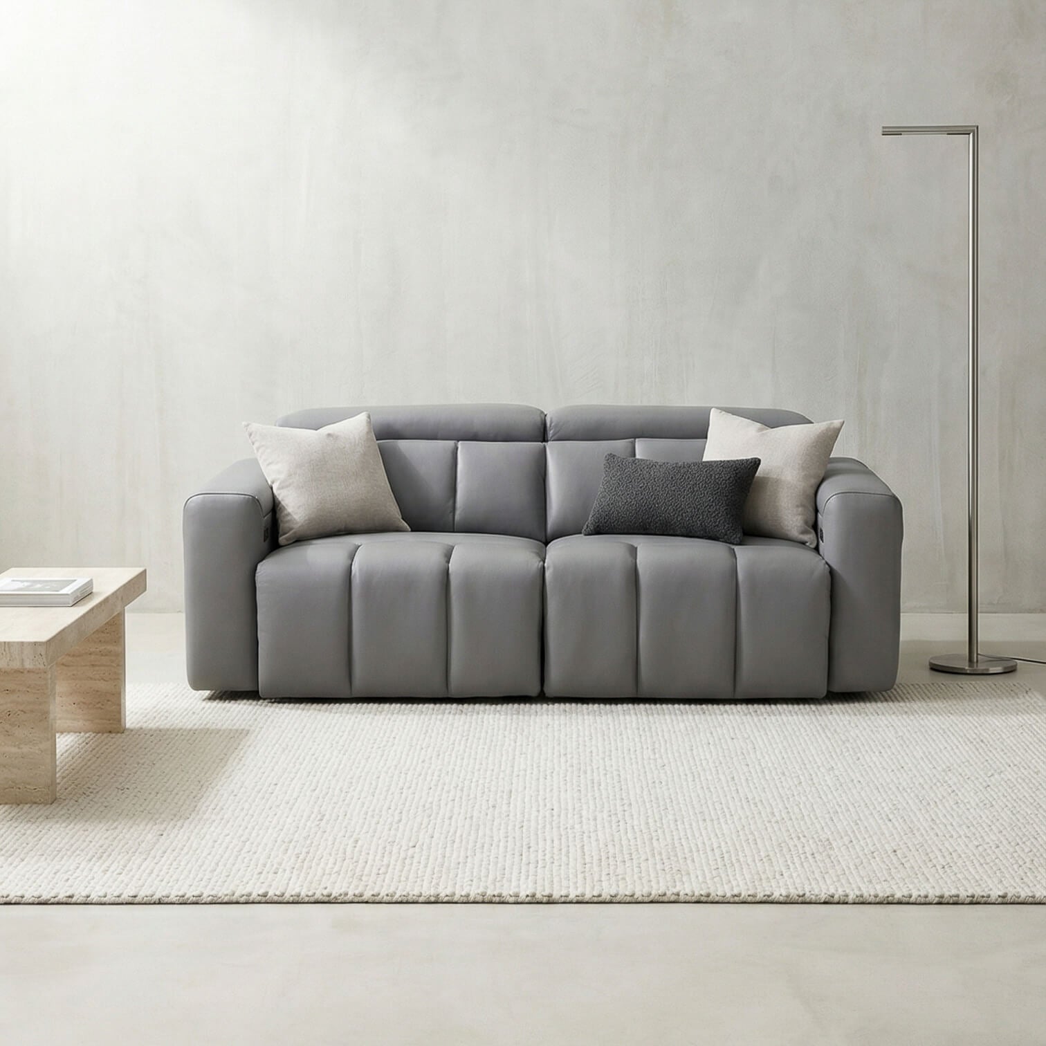 Dallas Grey 3 Seater Power Slider Sofa