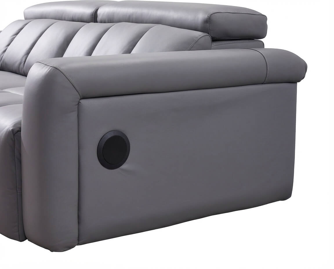 Dallas Grey 3 Seater Power Slider Sofa