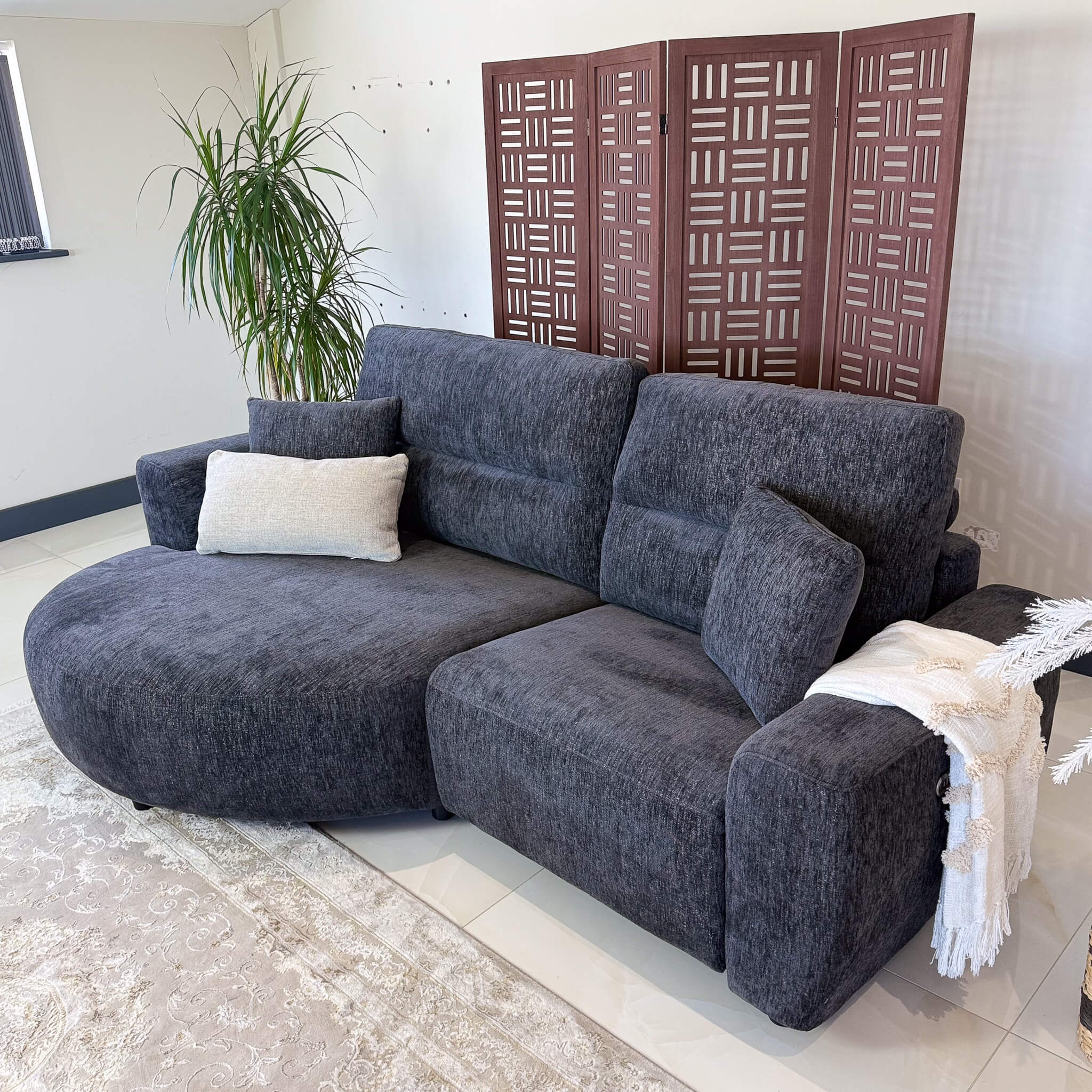 Denver Black Left Power Corner Recliner Sofa