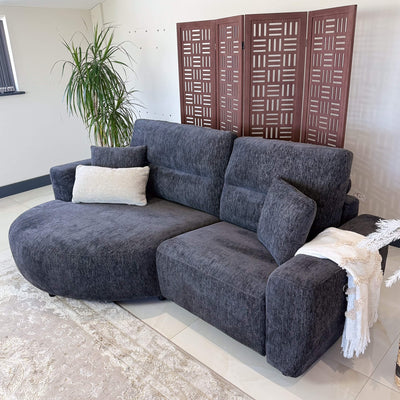 Denver Black Left Power Corner Recliner Sofa