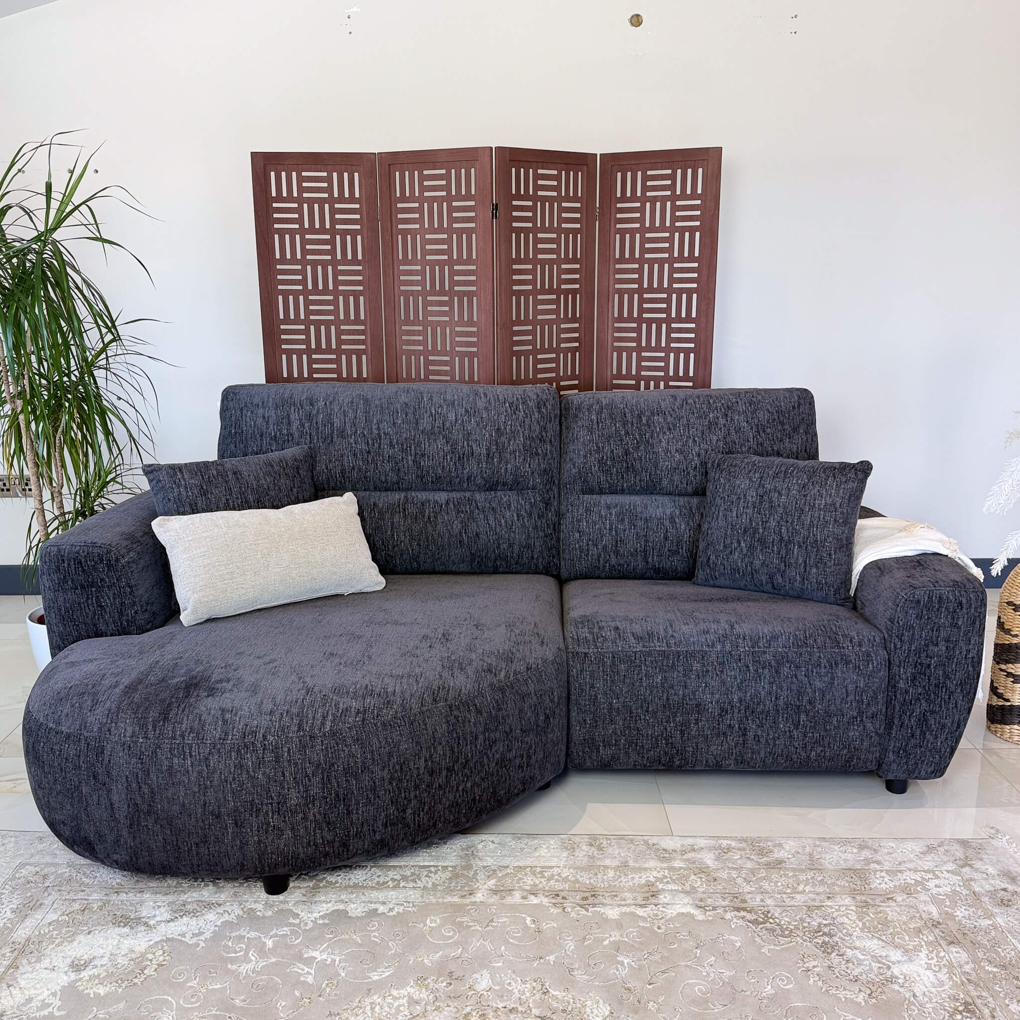 Denver Black Left Power Corner Recliner Sofa