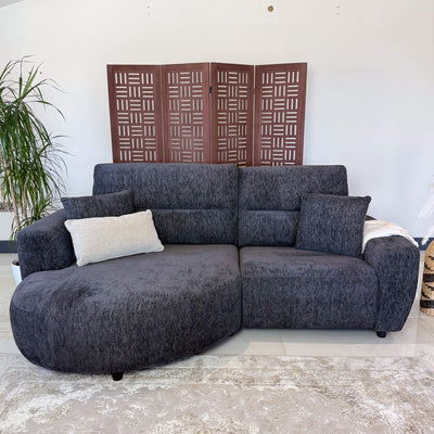 Denver Black Left Power Corner Recliner Sofa