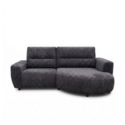 Denver Black Right Power Corner Recliner Sofa