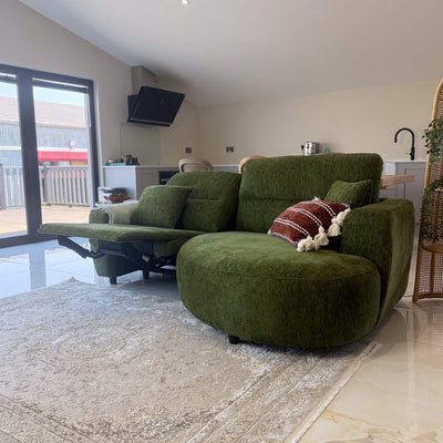 Denver Green Right Power Corner Recliner Sofa
