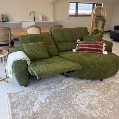 Denver Green Right Power Corner Recliner Sofa