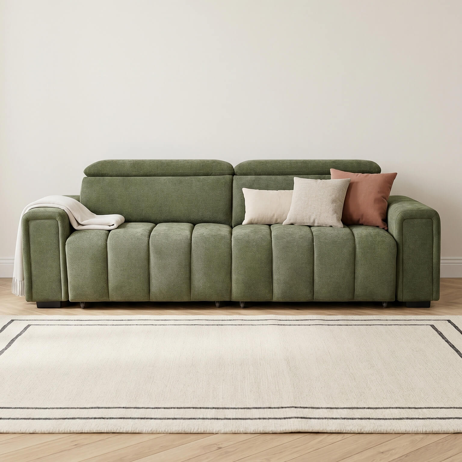 Drift Green 3 Seater Power Slider Sofa