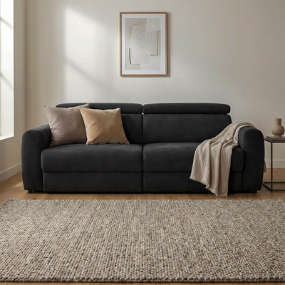 Flex Black 3 Seater Power Slider Sofa