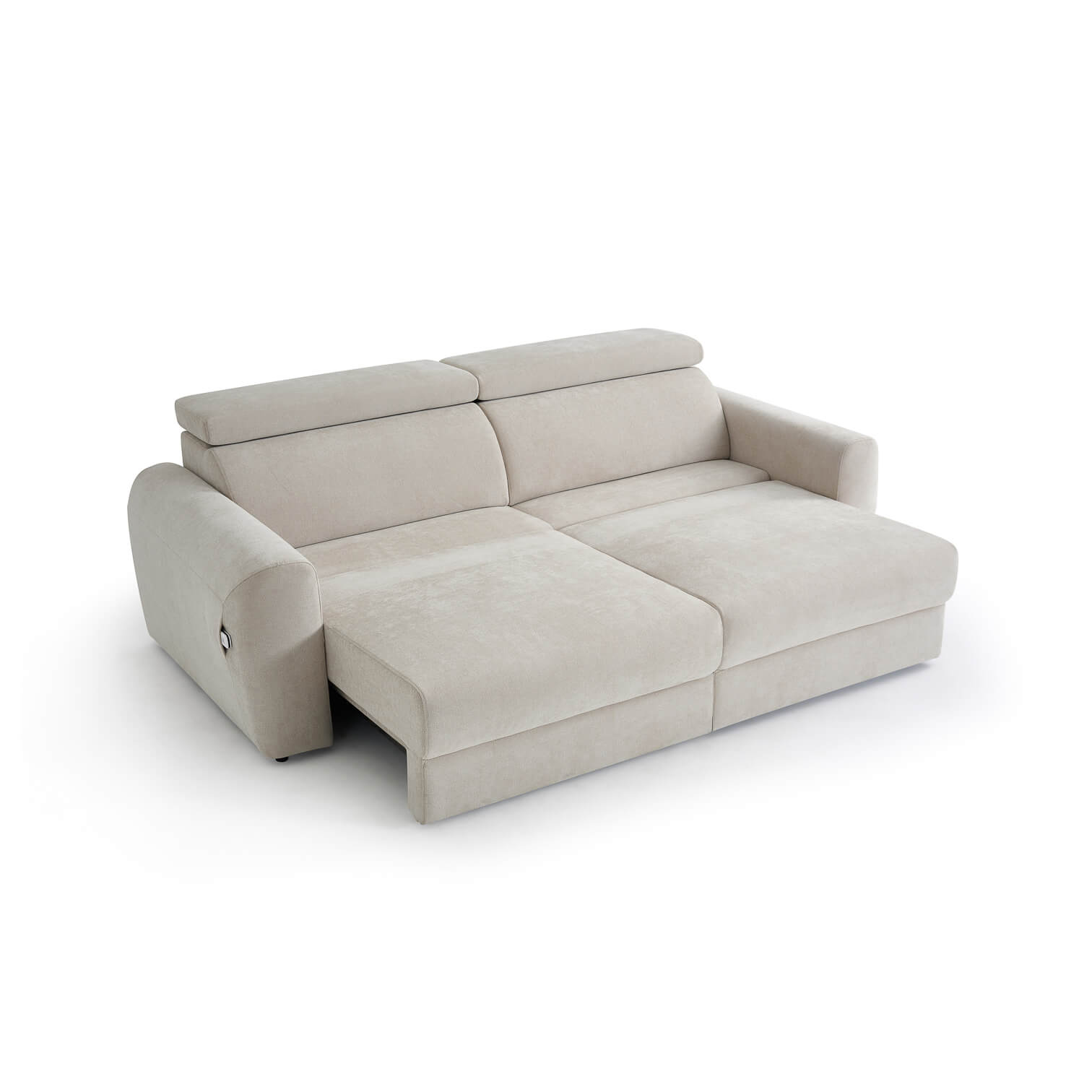 Flex Beige 3 Seater Power Slider Sofa