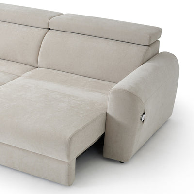 Flex Beige 3 Seater Power Slider Sofa