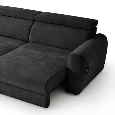 Flex Black 3 Seater Power Slider Sofa