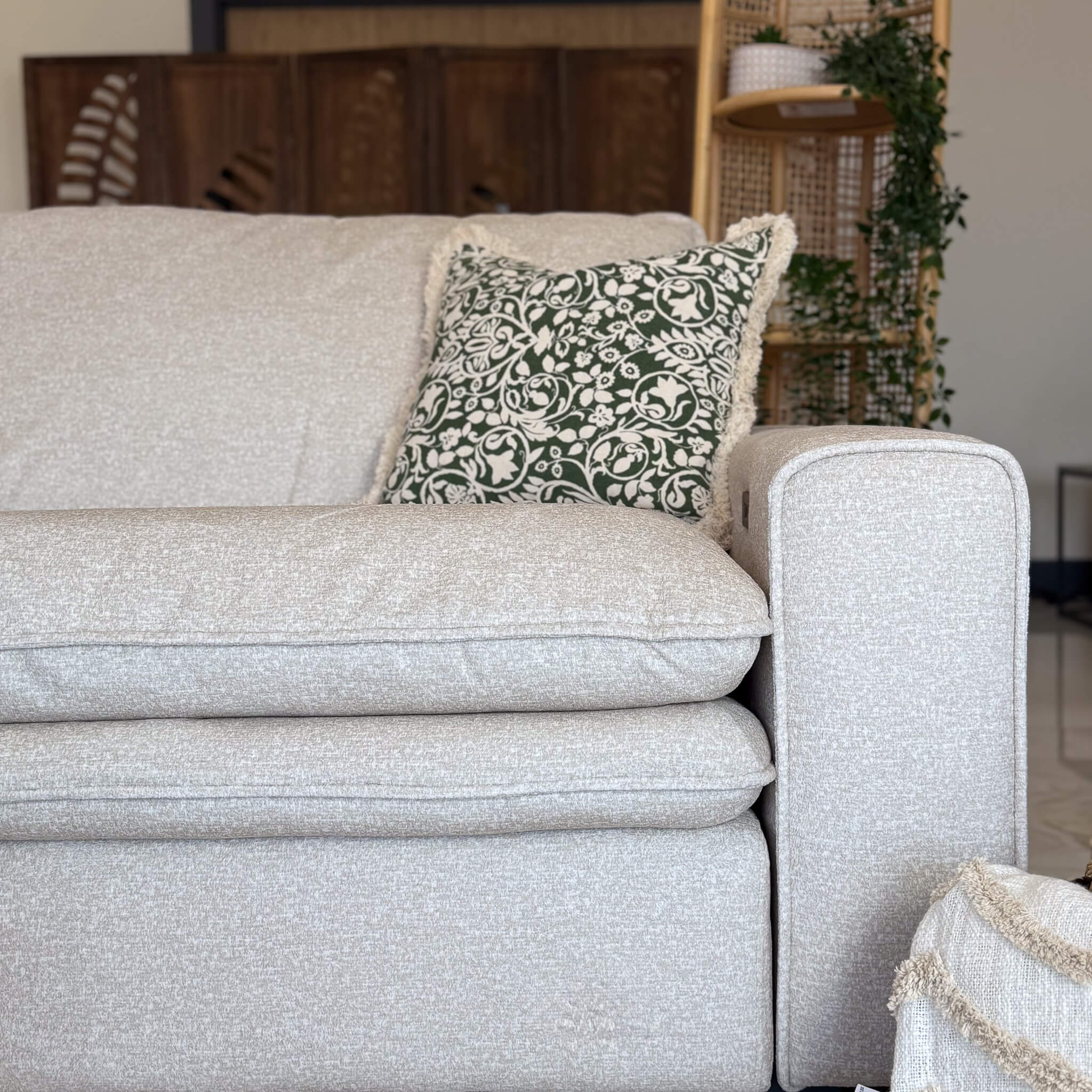 Florence Beige 3 Seater Power Slider Sofa