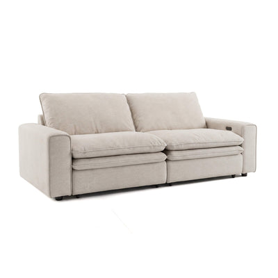 Florence Beige 3 Seater Power Slider Sofa