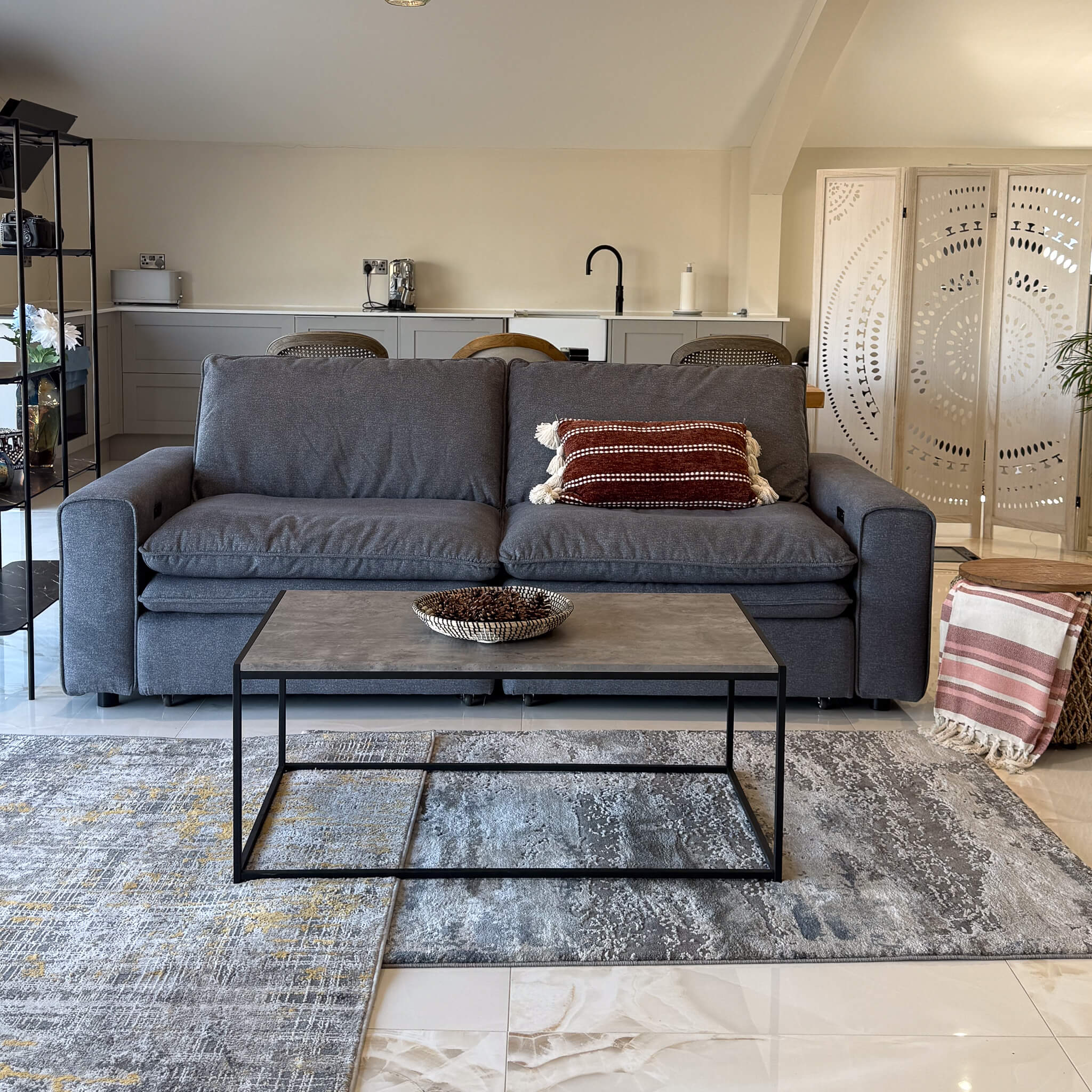 Florence Grey 3 Seater Power Slider Sofa