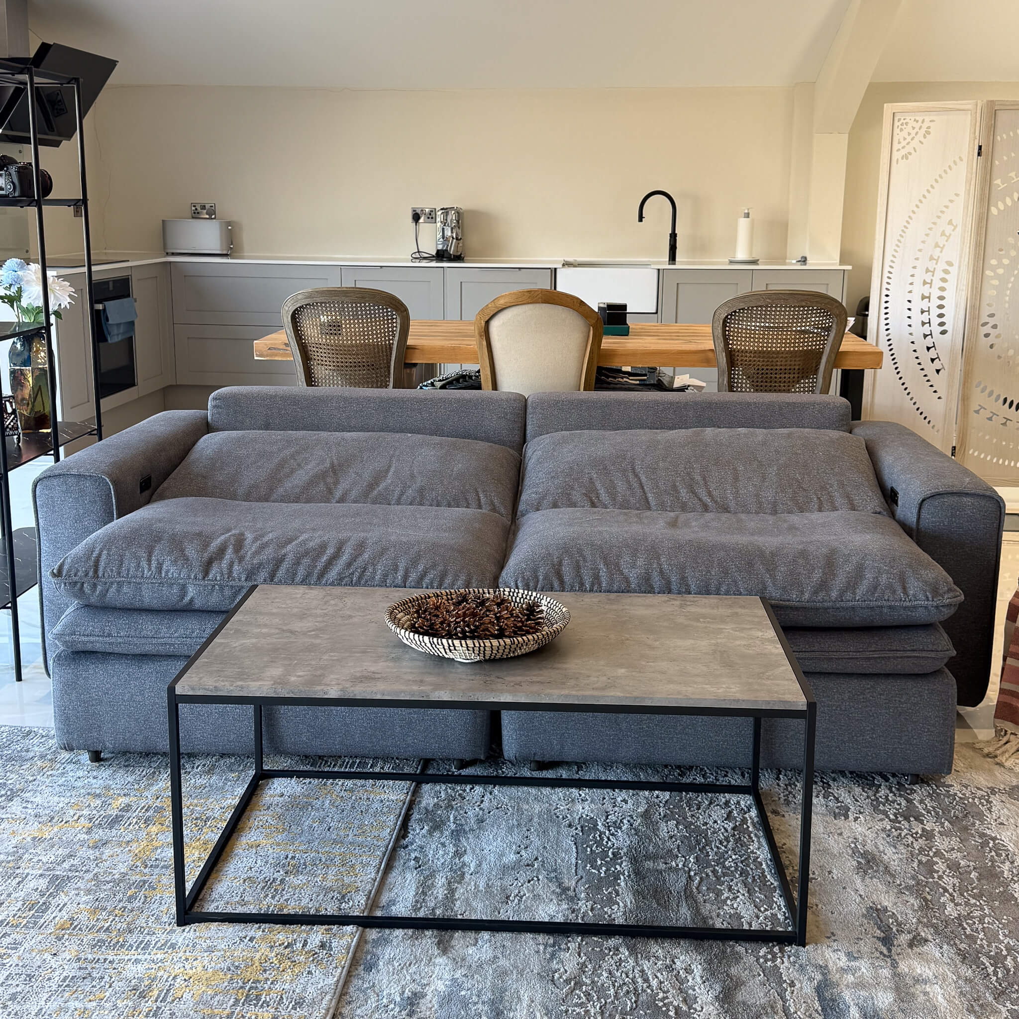 Florence Grey 3 Seater Power Slider Sofa