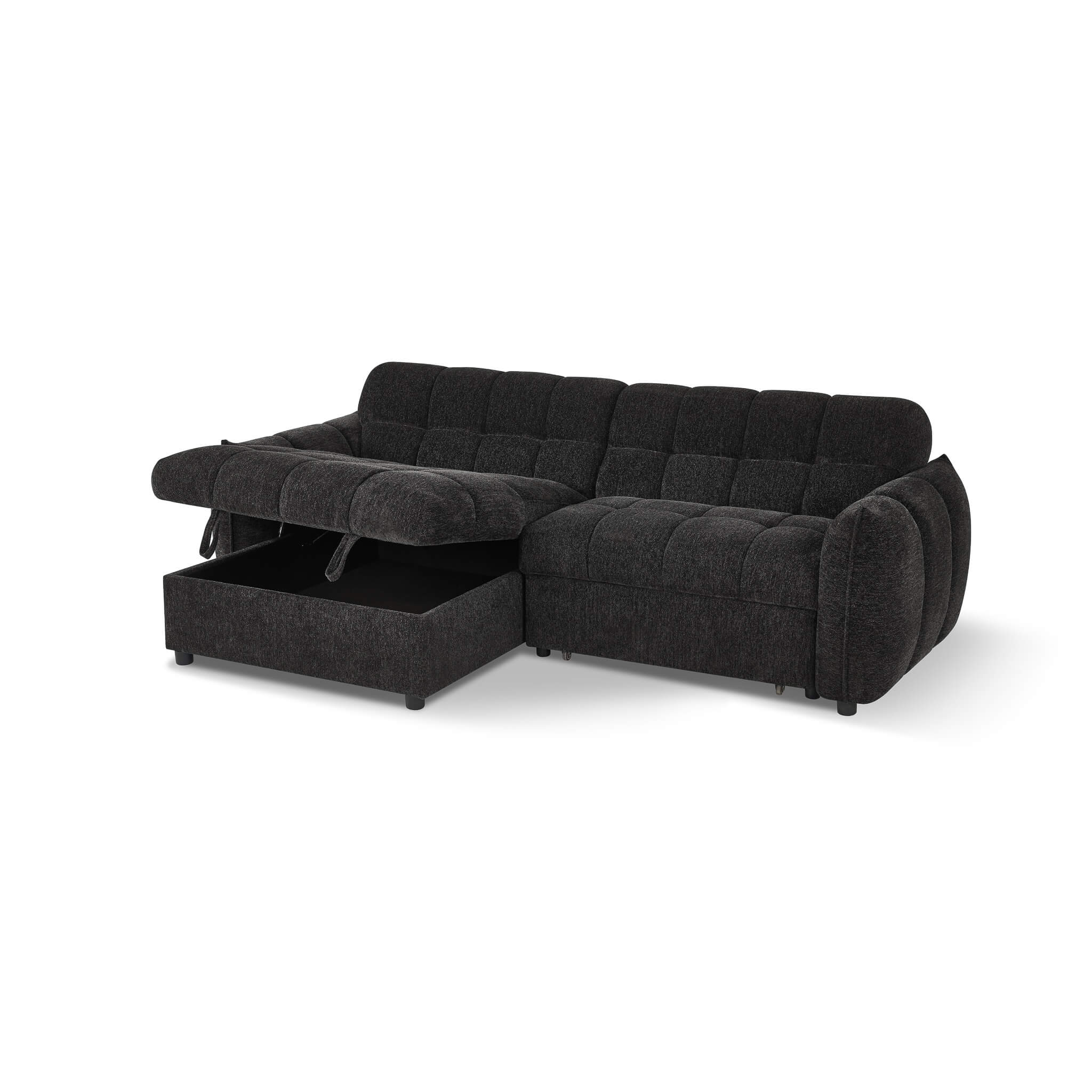 Florida Black Universal Corner Sofa Bed