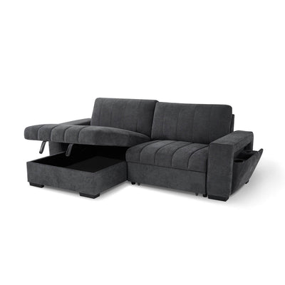 Franklin Grey Universal Corner Sofa Bed with USB & Storage