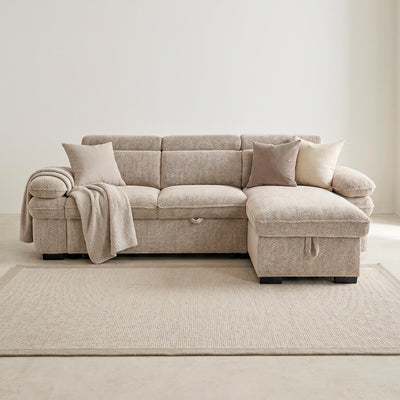 Harlow Beige Corner Sofa Bed